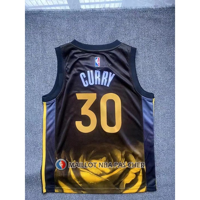 Maillot Enfant Golden State Warriors Stephen Curry NO 30 Ville 2022-23 Noir